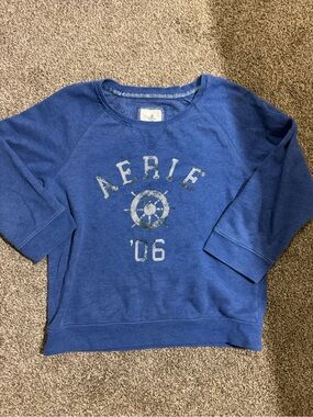 Aerie Blue Graphic  Sweatshirt - Blue